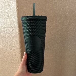 Starbucks Matte Forest Green Studded Tumbler with Straw